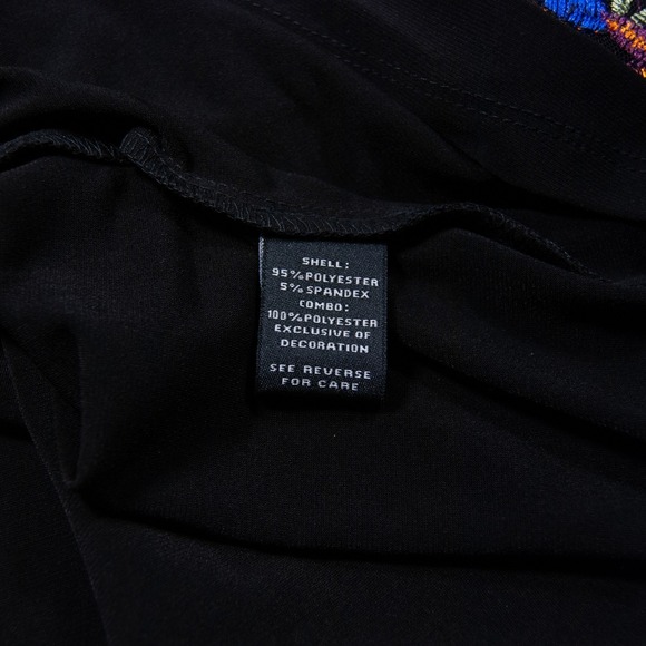 MSK Black‎ Dress Floral Embroidered Bell Sleeve Cocktail Party Career L Large - Picture 4 of 10